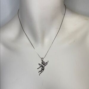 Silver Fairy Pendant Necklace